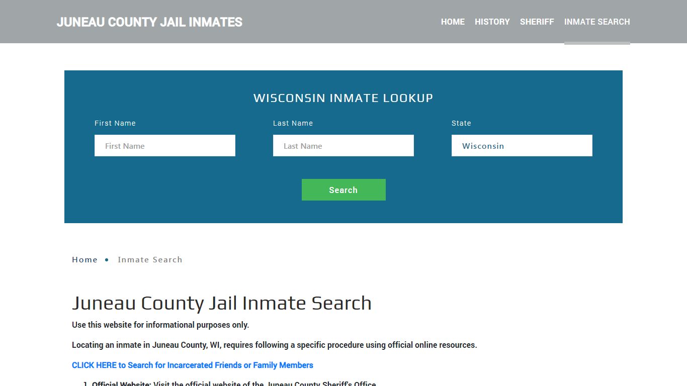 Juneau County, WI Detainee Lookup