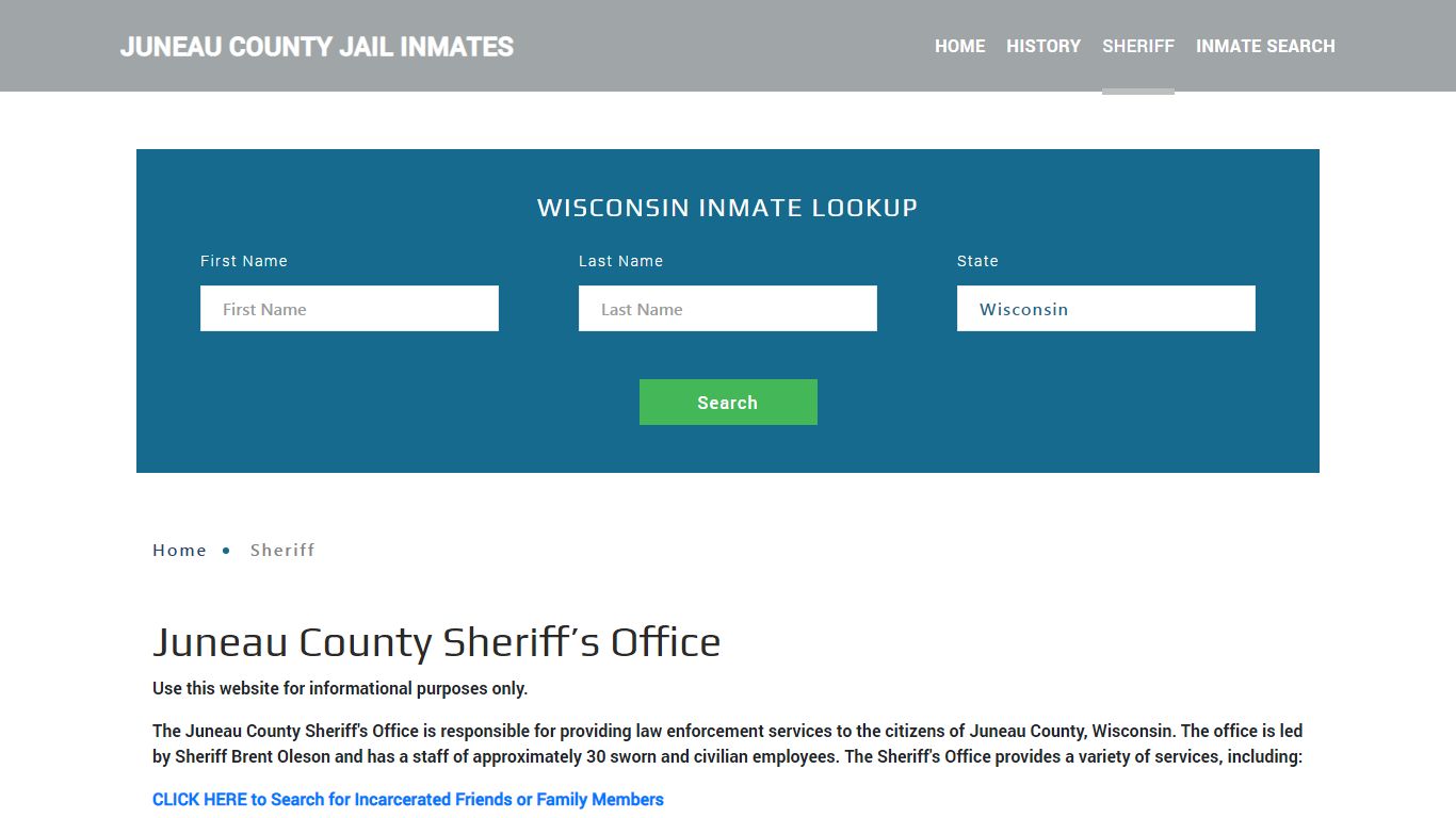 Juneau County Sheriff, WI Arrest Warrant Lookup